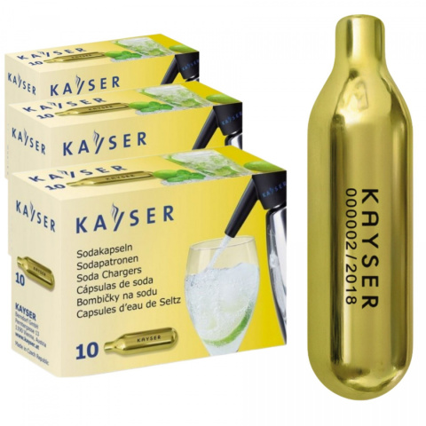 Naboje do wody sodowej saturatora CO2 30 sztuk Kayser