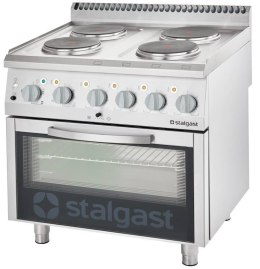 Kuchnia elektryczna 4-pola z piekarnikiem z termoobiegiem | Stalgast