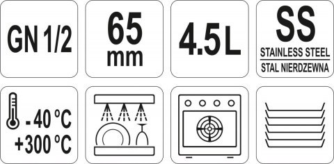 Pojemnik Perforowany Gn 1/2 H=6.5 Cm Yato Yg-00355