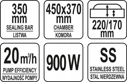 Pakowarka Próżniowa Komorowa Yato Yg-09305 - Zgrzewarka Gastronomiczna