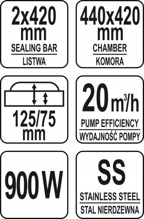 Pakowarka Próżniowa Komorowa Wolnostojąca Do Sklepu Gastronomii 42 Cm Yato Yg-09310