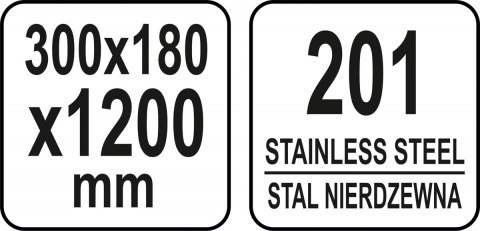 Półka wisząca pojedyncza przestawna ze stali nierdzewnej 1200x300x180 mm Yato YG-09041