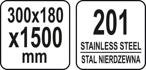 Półka Wisząca Przestawna Pojedyncza Nierdzewna 1500x300x180mm YG-09042