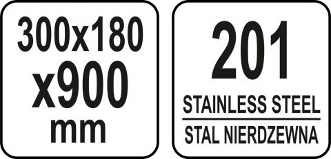 Półka Wisząca Przestawna Pojedyncza Nierdzewna 900x300x180mm YG-09040