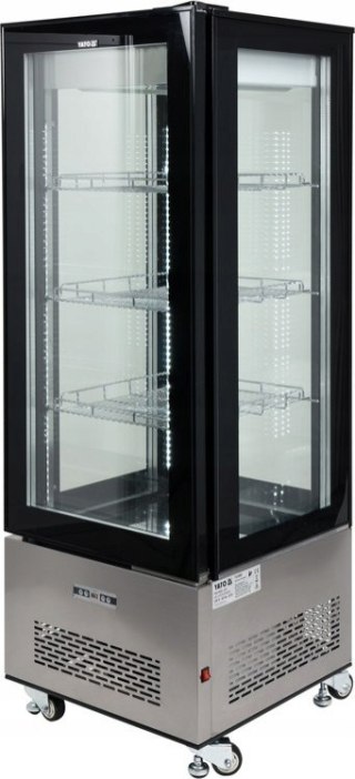 Witryna chłodnicza cukiernicza pionowa czarna 400 l 65x65x190 cm Yato YG-05068