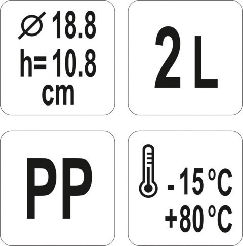 Pojemnik Do Żywności 2l Okrągły Yato Yg-00511