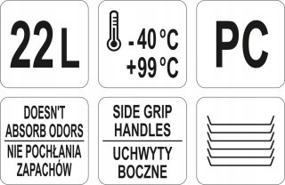 Pojemnik Z Poliwęglanu 22l Kwadratowy Yato Yg-00524