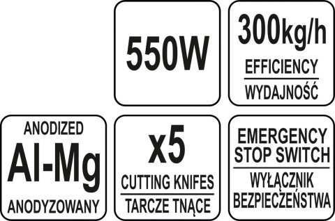 Szatkownica Elektryczna Yato Yg-03100 z Zestawem 5 Tarcz Krajalnica Do Warzyw