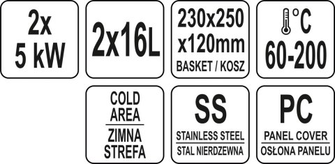 Frytownica Elektryczna Z Szafką Smażalnik 2x11,5l Yato Yg-04638