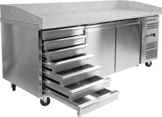 Stół chłodniczy do pizzy z blatem granitowym 2-drzwiowy Yato YG-05310