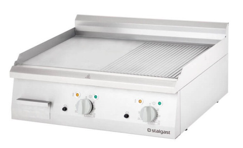 Płyta Grill Elektryczny 800x700 Gładki-Ryflowany Stalgast