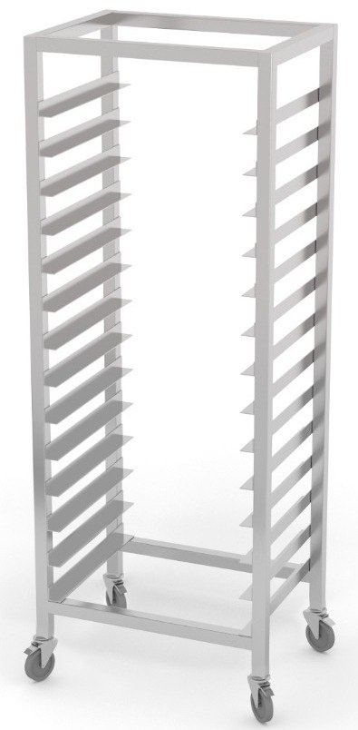 Regał Nierdzewny Gastronomiczny na Blachy 14x600x400 mm Jezdny Polgast 360614-K