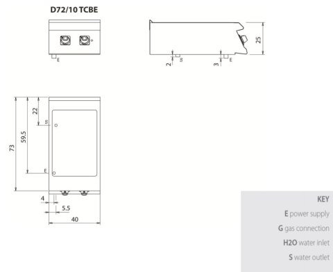 Bemar elektryczny 1 x GN 1/1; 1,8 kW, bez podstawy, Diamante 700, D72/10TCBE, Olis