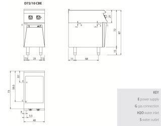 Bemar elektryczny 1 x GN 1/1; 1,8 kW, na podstawie, Diamante 700, D72/10CBE, Olis