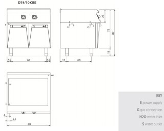 Bemar elektryczny 2 x GN 1/1; 5,4 kW, na podstawie, Diamante 700, D74/10CBE, Olis