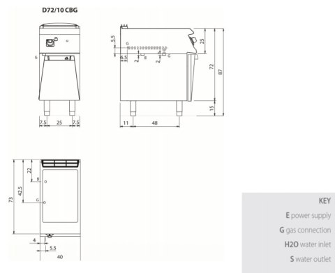 Bemar gazowy 1 x GN1/1; 3 kW, na podstawie,Diamante 70, D72/10CBG, Olis