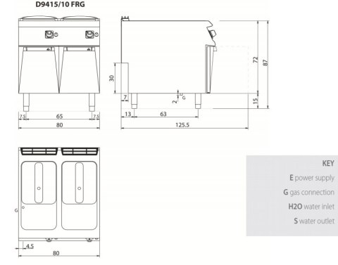 Frytownica gazowa 2 x 15l, 28 kW, Diamante 90, D9415/10FRG, Olis