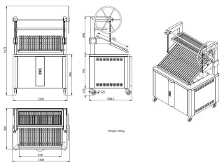 Grill opalany węglem KOPA Parilla P130S