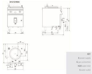 Kocioł elektryczny 50 l, grzanie pośrednie, 9,8 kW, Diamante 700, D73/10PEI05, Olis