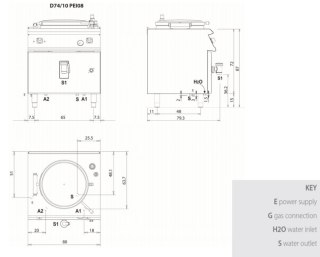 Kocioł elektryczny 80 l, grzanie pośrednie, 9,8 kW, Diamante 700, D74/10PEI08, Olis