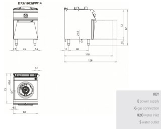 Kuchnia WOK na podstawie, 14 kW, Diamante 700, D73/10 CGPW14, Olis