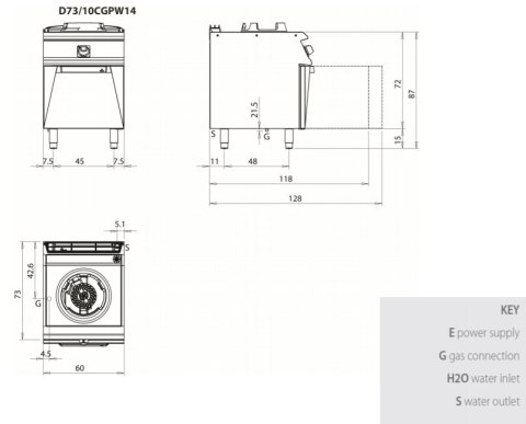 Kuchnia WOK na podstawie, 14 kW, Diamante 700, D73/10 CGPW14, Olis