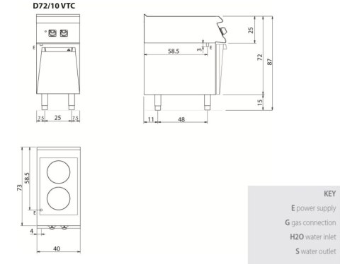 Kuchnia ceramiczna 5 kW, na podstawie, Diamante 700, D72/10 VTC, Olis