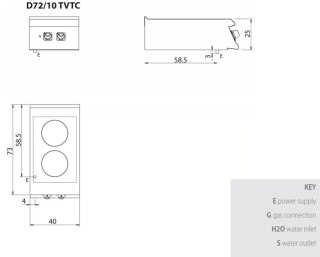 Kuchnia ceramiczna 5kW, bez podstawy, Diamante 700, D72/10TVTC, Olis