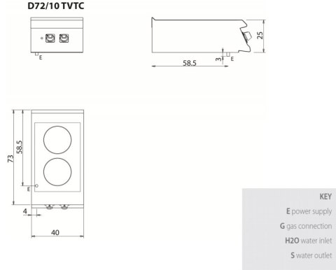 Kuchnia ceramiczna 5kW, bez podstawy, Diamante 700, D72/10TVTC, Olis