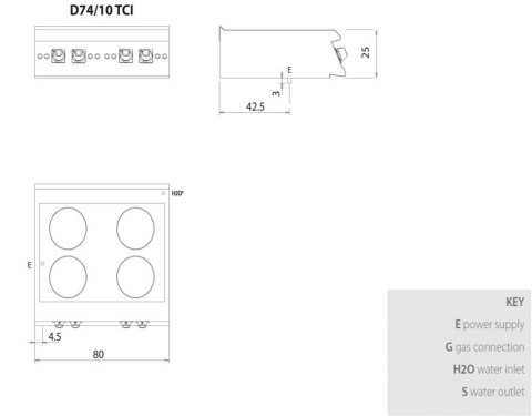 OLIS | Kuchnia indukcyjna 4-palnikowa 14 kW bez podstawy Diamante 700