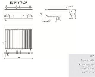 Lava grill, bez podstawy, 14 kW, Diamante 700, D74/10 TPLGP, Olis