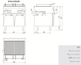 Lava grill, na podstawie, 14 kW, Diamante 700, D74/10PLGP, Olis