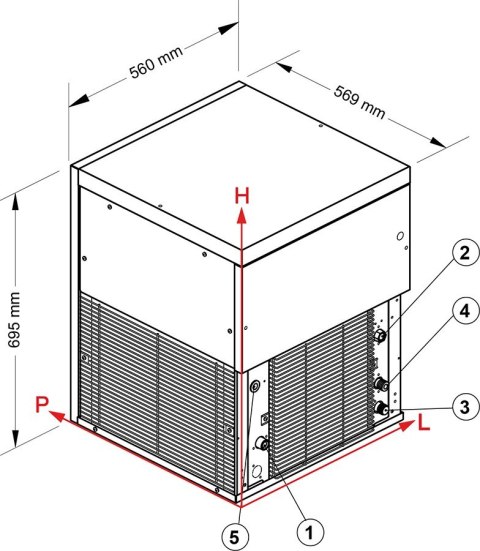 Łuskarka do lodu, 270 kg/24 h, chłodzenie wodą, 1100 W, GM 600 R290, NTF