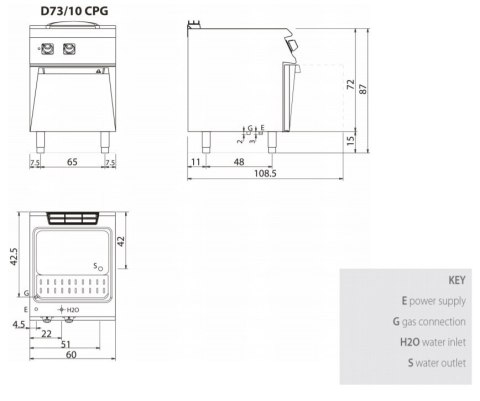 Makaroniarka gazowa 40 l, 14,1 kW, Diamante 700, Olis