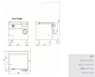 Patelnia elektryczna, żelazne dno, 10 kW, Diamante 700, D74/10 KBE Olis