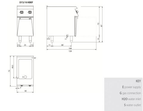 Patelnia wielofunkcyjna elektryczna 13 l, 4,05 kW, Diamante 700, D72/10KBEF, Olis