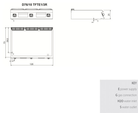 Płyta grillowa elektryczna, 1/3 ryflowana, 2/3 gładka, bez podstawy, 16,2 kW, Diamante 700, D76/10TFTE1/3R, Olis