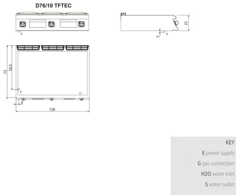 Płyta grillowa elektryczna, chromowana, gładka, bez podstawy, 16,2 kW, Diamante 700, D76/10TFTEC, Olis