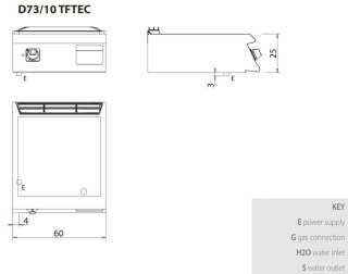 Płyta grillowa elektryczna, chromowana, gładka, bez podstawy, 7,5 kW, Dimante 700, D73/10TFTEC, Olis