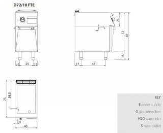 Płyta grillowa elektryczna, chromowana, gładka, na podstawie, 5,4 kW, Diamante 700, D72/10FTEC, Olis