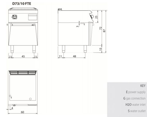 Płyta grillowa elektryczna, chromowana, gładka, na podstawie, 7,5 kW, Diamante 700, D73/10FTEC, Olis