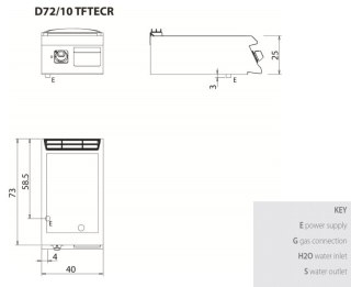 Płyta grillowa elektryczna, chromowana, ryflowana, bez podstawy, 5,4 kW, Diamante 700, D72/10TFTECR, Olis