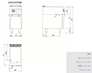 Płyta grillowa elektryczna, chromowana, ryflowana, na podstawie, 5,4 kW, Diamante 700, D72/10FTECR, Olis