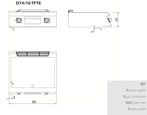 Płyta grillowa elektryczna, gładka, bez podstawy, 10,8 kW, Diamante 700, D74/10TFTE, Olis