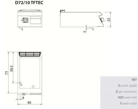 Płyta grillowa elektryczna, gładka, chromowana, 5,4 kW, Diamante 700, D72/10TFTEC, Olis