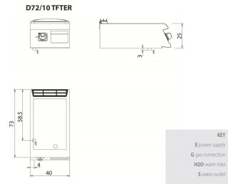 Płyta grillowa elektryczna, ryflowana, bez podstawy, 5,4 kW, Diamante 700, D72/10TFTER, Olis