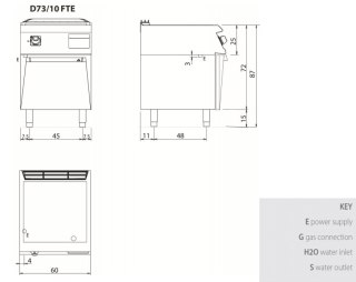 Płyta grillowa elektryczna, ze stali nierdzewnej, gładka, na podstawie, 7,5 kW, Diamante 700, D73/10FTEA, Olis