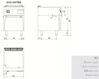 Płyta grillowa elektryczna, ze stali nierdzewnej, ryflowana, na podstawie, 7,5 kW, Diamante 700, D73/10FTEAR, Olis