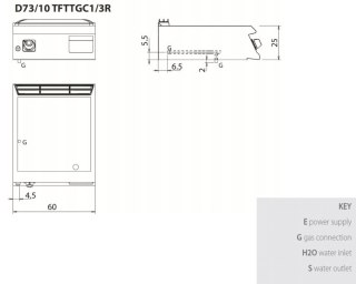 Płyta grillowa gazowa,chromowana, 1/3 ryflowana, 2/3 gładka, bez podstawy, 9 kW, Diamante 700, D73/10TFTTGC1/3R, Olis