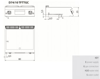 Płyta grillowa gazowa, chromowana, gładka, bez podstawy, 19,5 kW, Diamate 700, D76/10TFTTGC, Olis